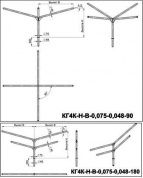 кронштейны безрадиусные для четырёх светильников кг4к-1,5-2,0-0,075-0,048-90